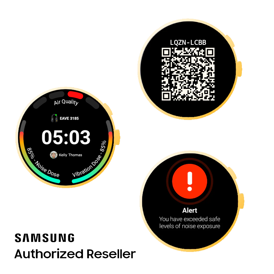 Eave™ HealthWatch™ - Integrated Samsung Galaxy Rugged Smart Watch for Hazard Dose and Exposure Monitoring