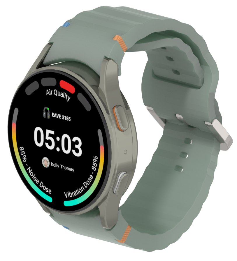 Eave™ HealthWatch™ - Integrated Samsung Galaxy Rugged Smart Watch for Hazard Dose and Exposure Monitoring